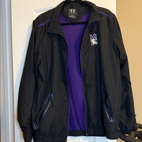 Northwestern University Under Armour Black Jacket with Purple Large - Picture 2 of 5